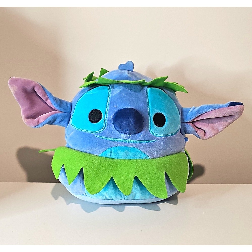 Disney Lilo & Stitch Stitch Plush Stuffed Animal with Leaf Skirt Blue/Green